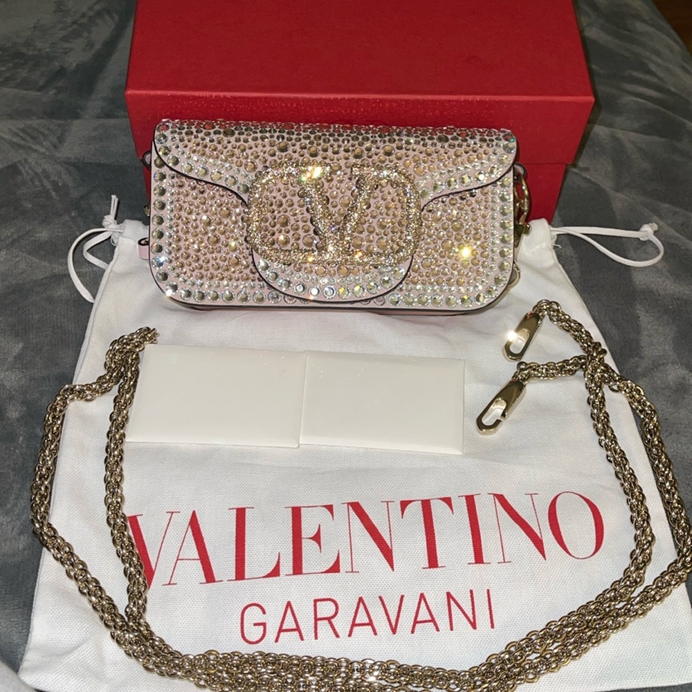 Preloved Garavani Valentino Loco shoulder/hand bag with rhinestones DB n box.